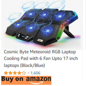 Cosmic Byte Meteoroid RGB Laptop Cooling Pad with 6 Fan Upto 17 inch laptops (BlackBlue)